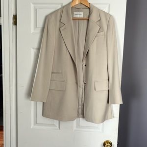 Club Monaco double breasted beige blazer